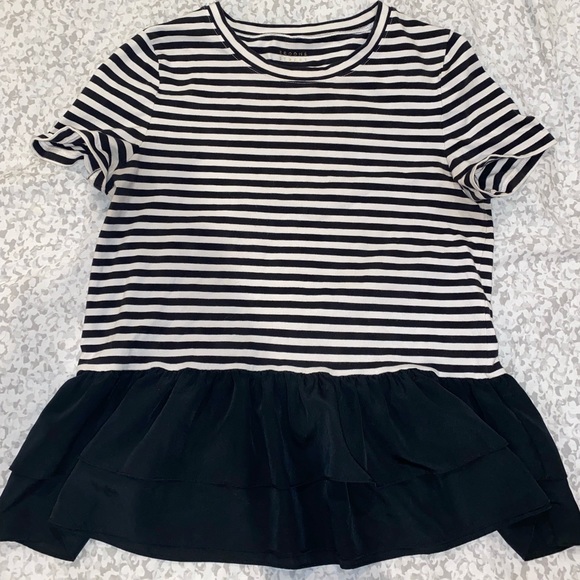 Kate Spade Broome Street striped peplum top - Picture 2 of 4